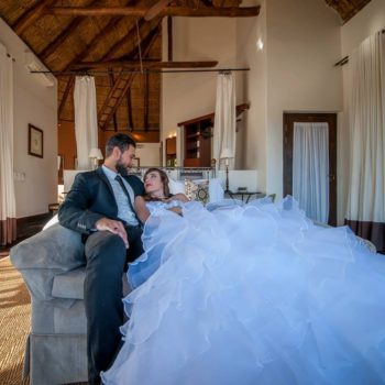 Pumba Private Game Reserve Weddings Bride Reclining On The Couch