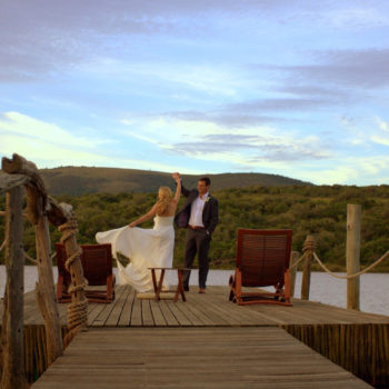Pumba Private Game Reserve Weddings Water Lodge Wedding Couple Dancing On The Jetty